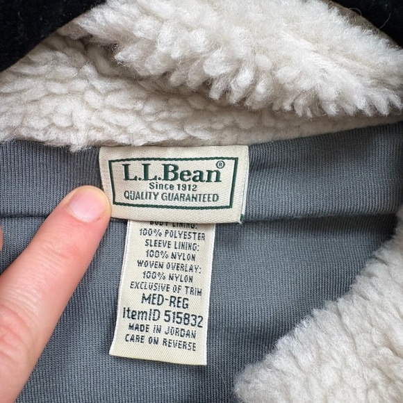 LL Bean Bean's Sherpa Fleece Full Button Jacket Women's Medium Color Cream - Picture 5 of 6
